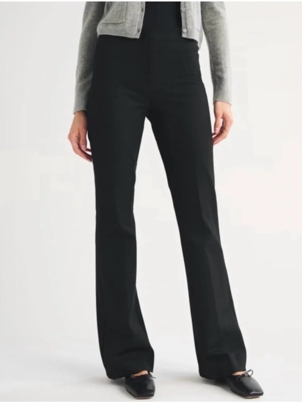 NWT Abercrombie & Fitch Black High Rise Slim Boot Tailored Pants 25 Short